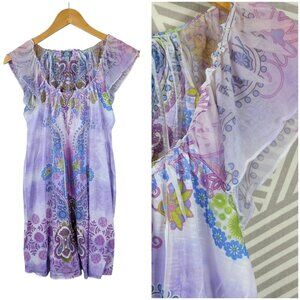 Unity Sleep Nightgown size Small Dress Pink Blue Floral Lightweight Boho Flowy